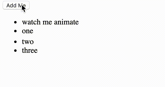 Only the newly created class animates